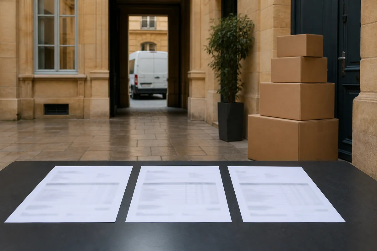 Trois devis imprimés posés côte à côte sur une table pour comparaison